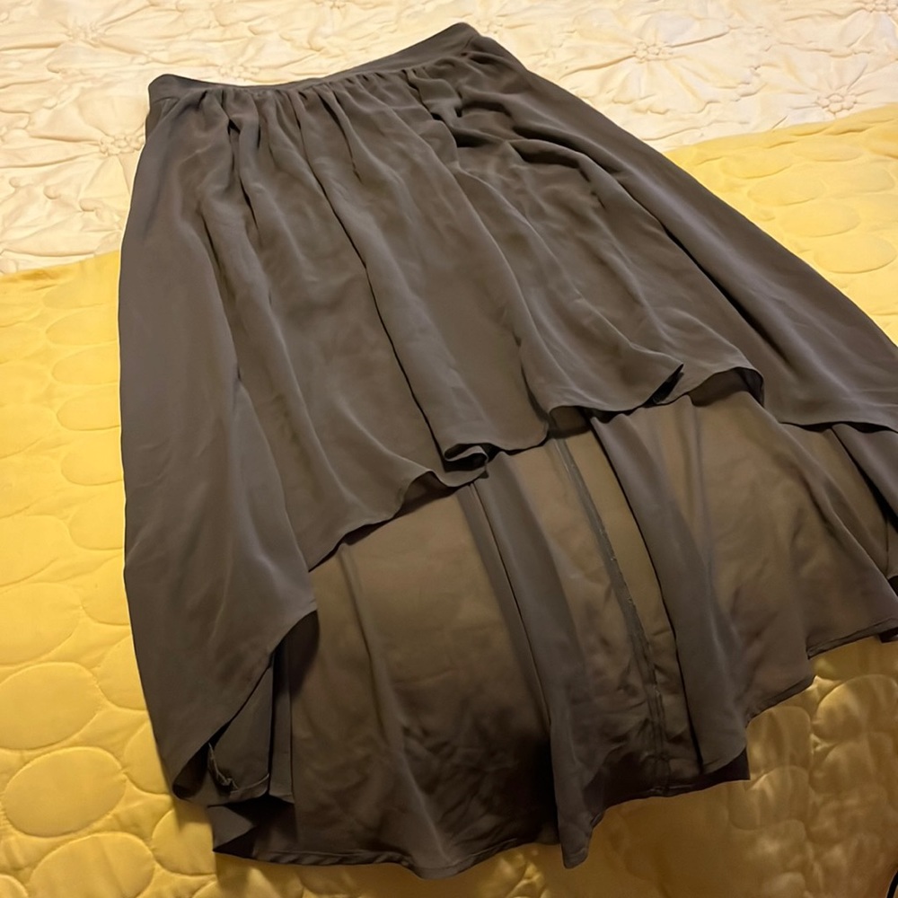 Wilster high low sheer chiffon esque skirt grey